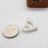 Sterling Silver Paste Set Heart Charm Pendant Vintage c1970