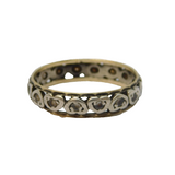 Art Deco 9ct Gold & Sterling Silver Paste Set Eternity Ring Antique c1930s