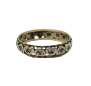 Art Deco 9ct Gold & Sterling Silver Paste Set Eternity Ring Antique c1930s