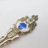 Sterling Silver Royal Artillery 'Ubique' Enamel Teaspoon Antique 1913 Birmingham