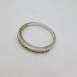 Sterling Silver 12 White Topaz Half Eternity Band Ring Modern c1990 Size N 1/2