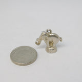 Sterling Silver Circus Elephant on Stand Charm Pendant Vintage c1970