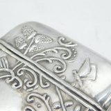 Sterling Silver Butterfly & Flower Pattern Card Case Vintage 1993 London