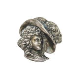 Victorian Sterling Silver Regency Lady Brooch Pin Antique c1880s