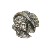 Victorian Sterling Silver Regency Lady Brooch Pin Antique c1880s