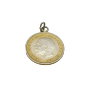 Sterling Silver Gilt George V Threepence Coin  Charm Pendant Vintage 1932