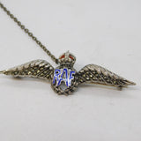 WWII Sterling Silver, Marcasite & Enamel RAF Sweetheart Brooch Antique