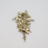 Sterling Silver Large Floral Spray Brooch Pin Vintage c1970