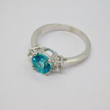 Sterling Silver Blue & White Sapphire Dress Ring Vintage c1970 Size N