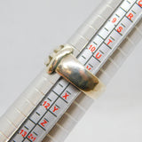 Sterling Silver Chunky Buckle Design Band Ring Vintage c1970 Size W