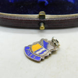 Sterling Silver and Enamel Filey Travel Shield Charm Pendant Vintage c1970