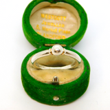 Sterling Silver 'M & S' Ball Design Rounded Band Ring Vintage c1970 Size Q 1/2