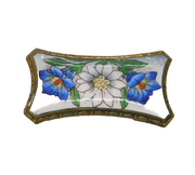 19th Century Gilt Metal & Guilloche Enamel Floral Dress Brooch Antique c1890