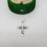 Sterling Silver Small Cross Charm Pendant Vintage c1970
