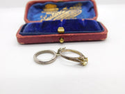 Sterling Silver Engagement and Wedding Ring Duo Charm Pendant Vintage c1970