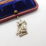 Sterling Silver Laughing Cow Charm Pendant Vintage c1970