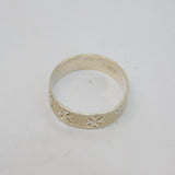 Sterling Silver Maltese Cross Relief Pattern Band Ring Vintage c1970 Size Q