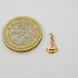 9ct Yellow Gold Small Anchor Charm Pendant Vintage c1970s