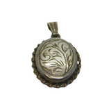 Sterling Silver Victorian Style Floral Design Double Locket Pendant Vintage 1981
