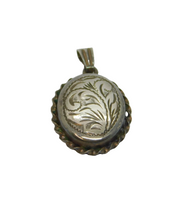 Sterling Silver Victorian Style Floral Design Double Locket Pendant Vintage 1981