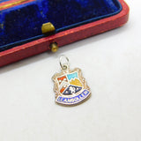 Sterling Silver & Enamel Llangollen Wales Charm Pendant Vintage c1970