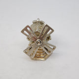 Sterling Silver Windmill Charm Pendant Vintage c1970