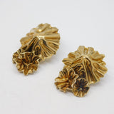 Pair of Sterling Silver Gilt Floral Studio Statement Stud Earrings Vintage 1989