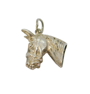Sterling Silver Horse Head With Bridle Charm Pendant Vintage c1970