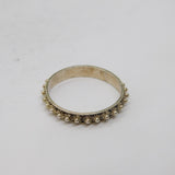 950 Silver Flower Repeat Pattern Dress Band Ring Vintage c1970 Size O