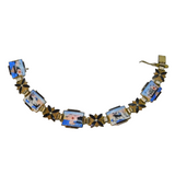Aksel Holmsen Norwegian Sterling Silver & Enamel Panel Bracelet Antique