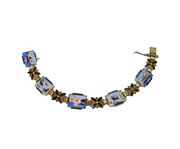Aksel Holmsen Norwegian Sterling Silver & Enamel Panel Bracelet Antique