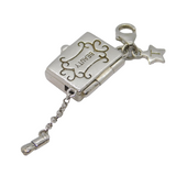 Sterling Silver Beauty Box Clip-On Charm Pendant Vintage c2000