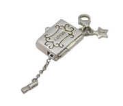 Sterling Silver Beauty Box Clip-On Charm Pendant Vintage c2000