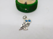 Sterling Silver Owl Charm Pendant Vintage c1970