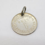 19th Century Italian Sterling Silver 1 Lira Coin Charm Pendant Antique 1863