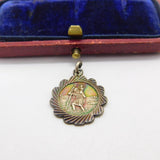 Sterling Silver St Christopher Swirl Charm Pendant Vintage c1970