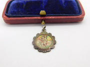 Sterling Silver St Christopher Swirl Charm Pendant Vintage c1970
