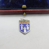 Sterling Silver and Enamel Kings Lynn Travel Shield Charm Pendant Vintage c1970