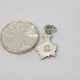 Sterling Silver Edelweiss Flower Charm Pendant Vintage c1970