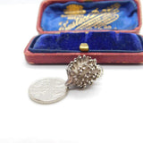 Sterling Silver Prickly Hedgehog Charm Pendant Vintage c1970