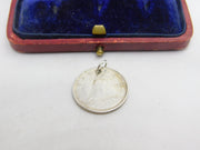 Sterling Silver Canadian Queen Elizabeth Coin Charm Pendant Vintage 1953