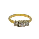 Sterling Silver Gilt Triple Paste Engagement Band Ring Modern c1990 Size P