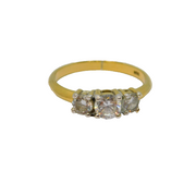 Sterling Silver Gilt Triple Paste Engagement Band Ring Modern c1990 Size P