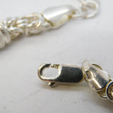 Sterling Silver Byzantine Link Chain Bracelet Vintage Birmingham 7.5" Length