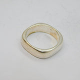 Sterling Silver Squared Wedding Band Ring Vintage c1980 Size P 1/2