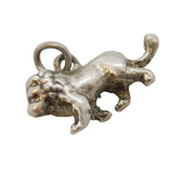 Sterling Silver Cast Lion Charm Pendant Vintage c1970s