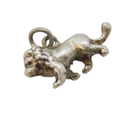 Sterling Silver Cast Lion Charm Pendant Vintage c1970s