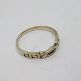Sterling Silver Patterned Ichthys Symbol Band Ring Vintage c1970 Size U
