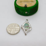 Sterling Silver Opal Drop Charm Pendant Vintage c1970