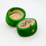 Pair of Sterling Silver Textured Fox Stud Earrings Vintage c1970